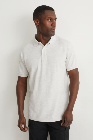 Light Gray C&A Polo Organic Cotton Men's Shirts | WBEYL-2016