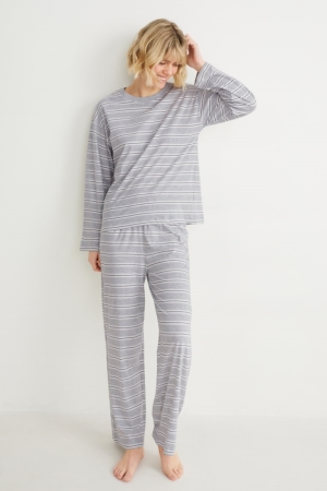 Light Gray C&A Pyjamas Striped Women's Nightwear | MLDEO-1875