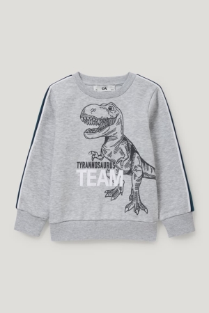 Light Gray Melange C&A Dinosaur Girls' Sweatshirts | VASPE-9173