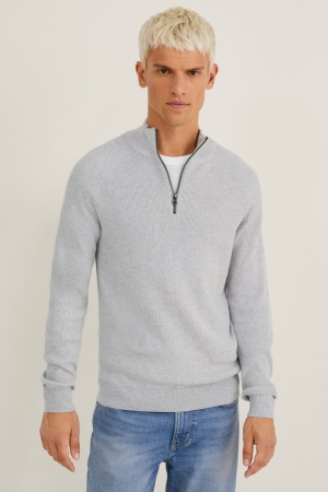 Light Gray Melange C&A Men's Jumper | EPSJT-5970