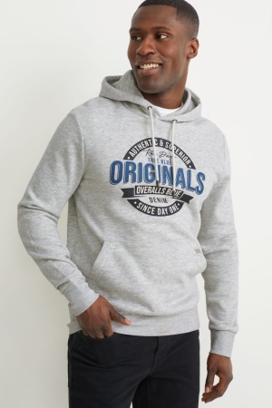 Light Gray Melange C&A Men's Sweatshirts | UKIDJ-4571