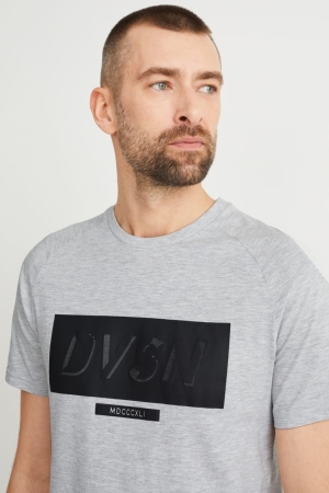 Light Gray Melange C&A Men's T-shirts | TZEOI-2304