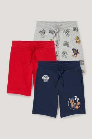 Light Gray Melange C&A Multipack Of 3 Paw Patrol Sweat Bermuda Boys' Trousers | OGMTJ-7184