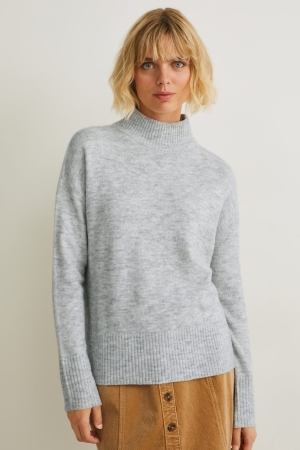 Light Gray Melange C&A Recycled Women's Jumper | UIMCK-8162