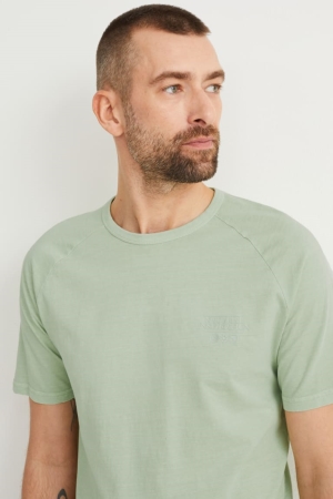 Light Green C&A Men's T-shirts | MYBWA-8246