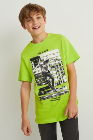 Light Green C&A Multipack Of 2 Sleeve With In-conversion Cotton Boys' T-shirts | ITDCE-8905