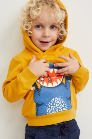 Light Orange C&A Dinosaur Girls' Hoodie | BJNGU-4102