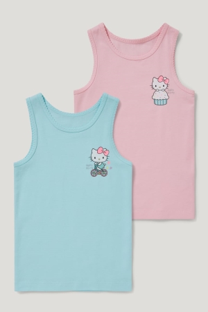 Light Turquoise C&A Multipack Of 2 Hello Kitty Vest Organic Cotton Girls' Underwear | YKEFQ-9614