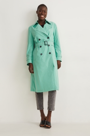 Light Turquoise C&A Trench Women's Jackets | APCSO-8142