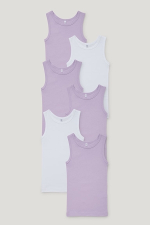 Light Violet C&A Multipack Of 6 Vest Organic Cotton Girls' Underwear | SECLP-9571