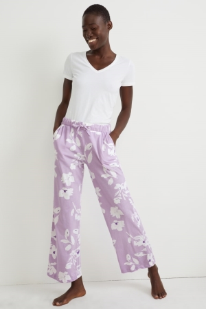 Light Violet C&A Pyjama Bottoms Floral Women's Nightwear | RLWXS-0149