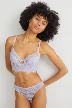 Light Violet C&A Underwire Bra Demi Padded Women's Underwear | BGLDZ-3614