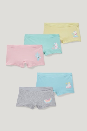 Light Yellow C&A Multipack Of 5 Unicorn Boxer Organic Cotton Girls' Underwear | JEBDS-0743