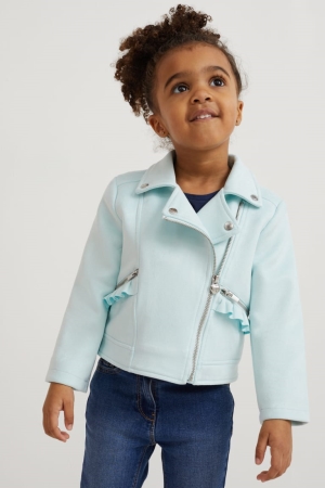 Mint Green C&A Biker Faux Suede Girls' Jackets | WPLBU-4801