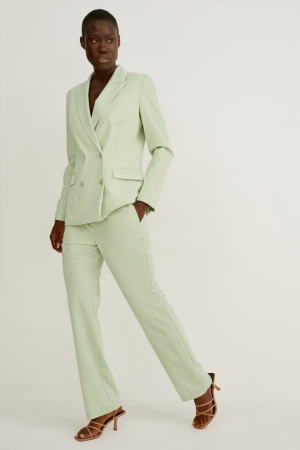 Mint Green C&A Business Straight Fit Women's Trousers | TOBDR-8165