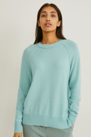 Mint Green C&A Cashmere Women's Jumper | ZHAOQ-3027