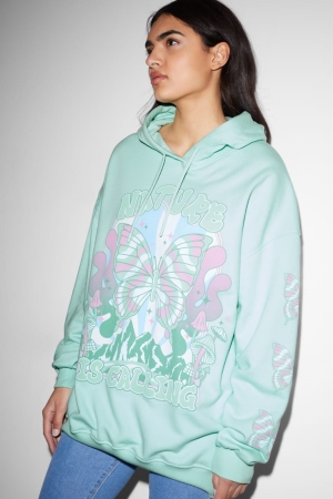 Mint Green C&A Clockhouse Women's Hoodie | KAVJF-1058