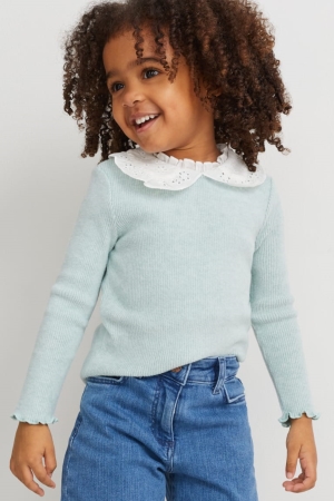 Mint Green C&A Long Sleeve Girls' Top | FMCKA-3280