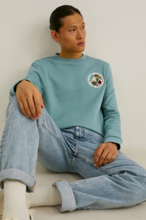 Mint Green C&A Men's Sweatshirts | WMNJV-0293