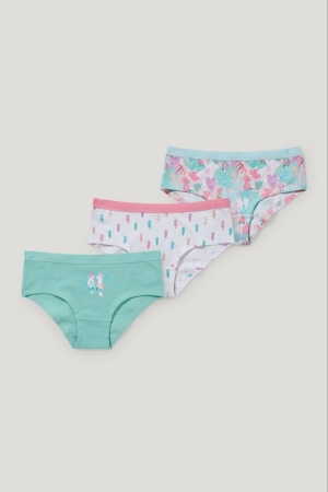 Mint Green C&A Multipack Of 3 Hipster Briefs Organic Cotton Girls' Underwear | UJRST-7495