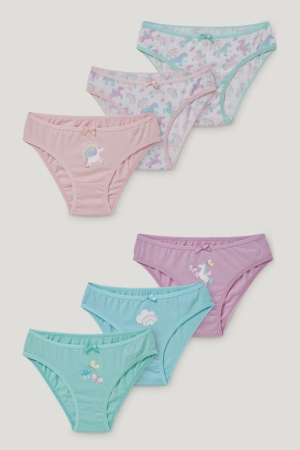 Mint Green C&A Multipack Of 6 Briefs Organic Cotton Girls' Underwear | NQBMI-3758