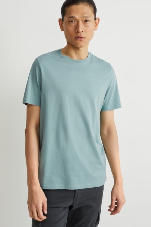 Mint Green C&A Pima Cotton Men's T-shirts | ASRFC-2013