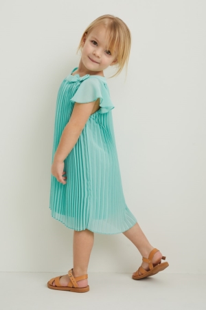 Mint Green C&A Pleated Girls' Dress | IYJZU-7208