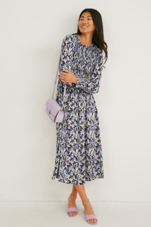 Multicoloured C&A With Lenzing™ Ecovero™ Patterned Women's Dress | SWHXO-4962