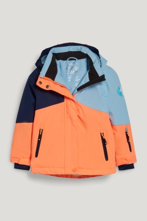 Neon Orange C&A Ski With Hood Recycled Girls' Jackets | ULNGE-5426