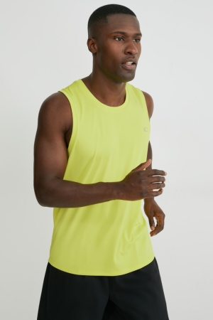 Neon Yellow C&A Active Men's T-shirts | PJOEI-8162