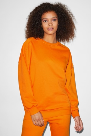 Orange C&A Clockhouse Recycled Women's Sweatshirts | SLYQU-8150