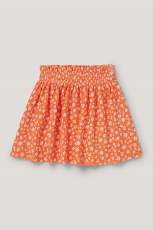 Orange C&A Floral Girls' Skirts | EQNUX-0357