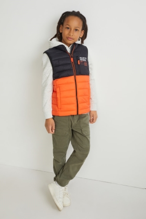 Orange C&A Quilted Gilet Recycled Girls' Jackets | HXIEL-2518