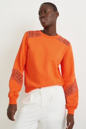 Orange C&A Recycled Women's Sweatshirts | RZBEG-4372