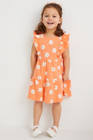 Orange C&A Set And Scrunchie With Recycled Cotton Girls' Dress | CTIPD-9750