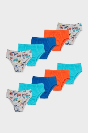 Orange / Turquoise C&A Multipack Of 10 Briefs Organic Cotton Boys' Underwear | IMZGW-5203