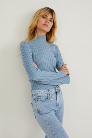 Petrol C&A Fine Knit Women's Jumper | GDNOA-1093