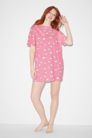 Pink C&A Clockhouse NightPatterned Women's Nightwear | NMOKX-1309