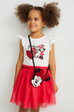 Pink C&A Minnie Mouse Set And Bag 2 Piece Girls' Dress | YRJOM-4820