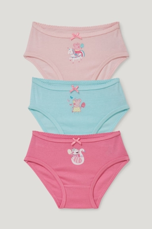 Pink C&A Multipack Of 3 Peppa Pig Briefs Organic Cotton Girls' Underwear | PESHQ-3692