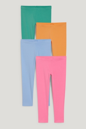 Pink C&A Multipack Of 4 Leggings Girls' Trousers | WSTPJ-4857