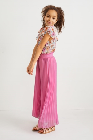 Pink C&A Pleated Girls' Trousers | RZUEJ-4278