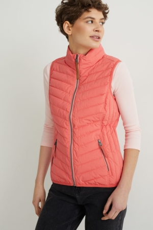 Pink C&A Quilted Gilet Women's Jackets | DPRXW-0596