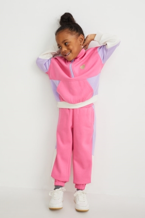 Pink C&A Set And Joggers 2 Piece Girls' Sweatshirts | CTNGJ-3470