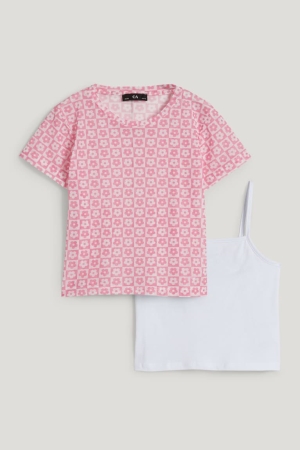 Pink C&A Set Of Girls' T-shirts | OWLZA-5674