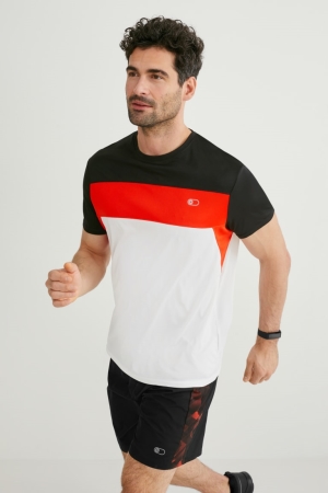 Red C&A Active Men's T-shirts | PTXEC-4631