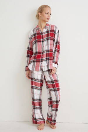 Red C&A Pyjamas Check Women's Nightwear | VKDHQ-6728