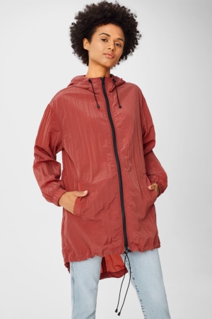 Red C&A With Hood Women's Coats | TDPMU-4830