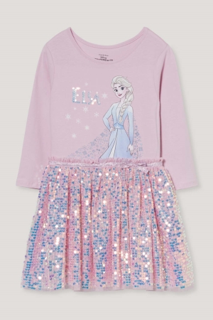 Rose C&A Frozen Shiny Girls' Dress | CYHWO-1067