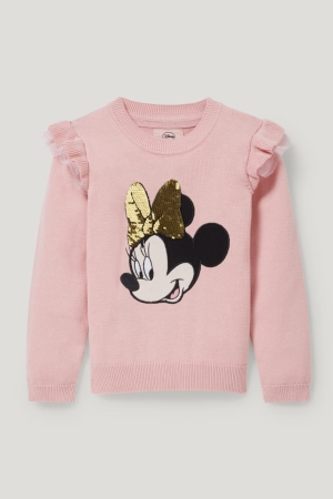 Rose C&A Minnie Mouse Shiny Girls' Jumper | CLVYA-5164